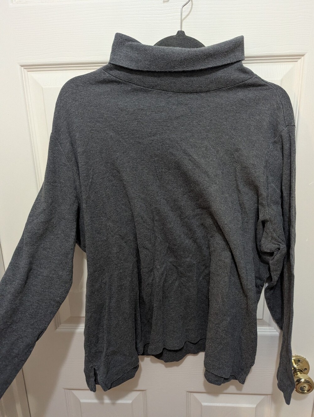 Lands' End Dark Gray Roll-Collar Turtleneck Sweater